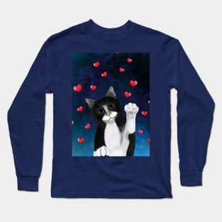 Loving Tuxedo Cat Long Sleeve T-Shirt